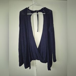 Navy Blue Knit Cardigan